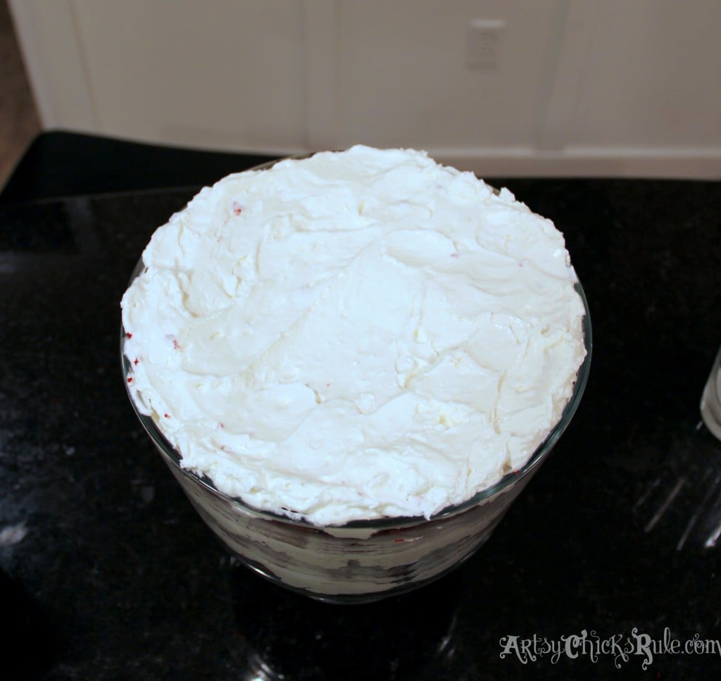 Top of Red Velvet Trifle without Red Sprinkles