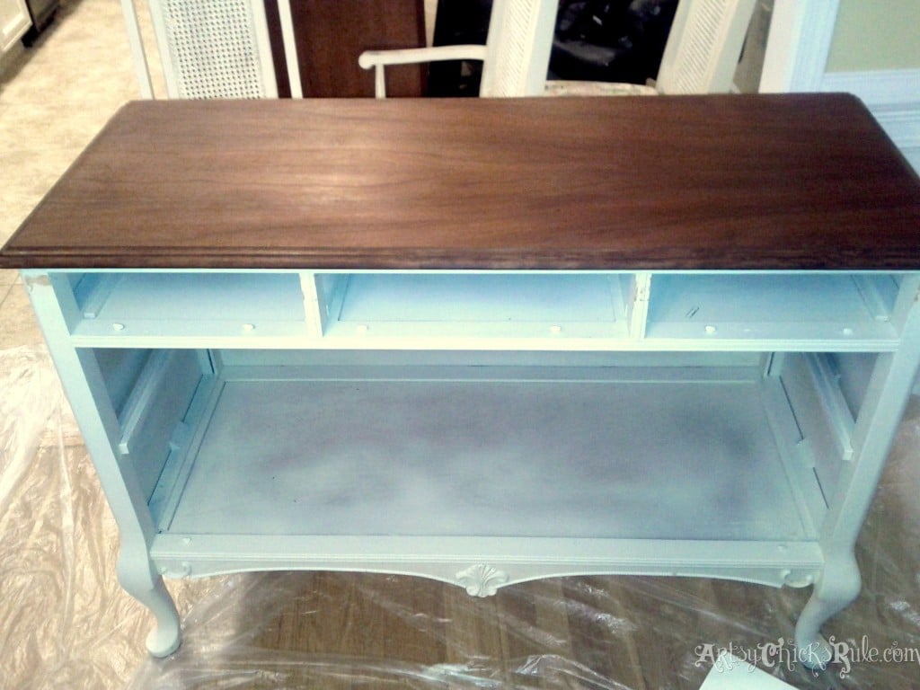 Antique Dresser After Painting- Refinishing the Top