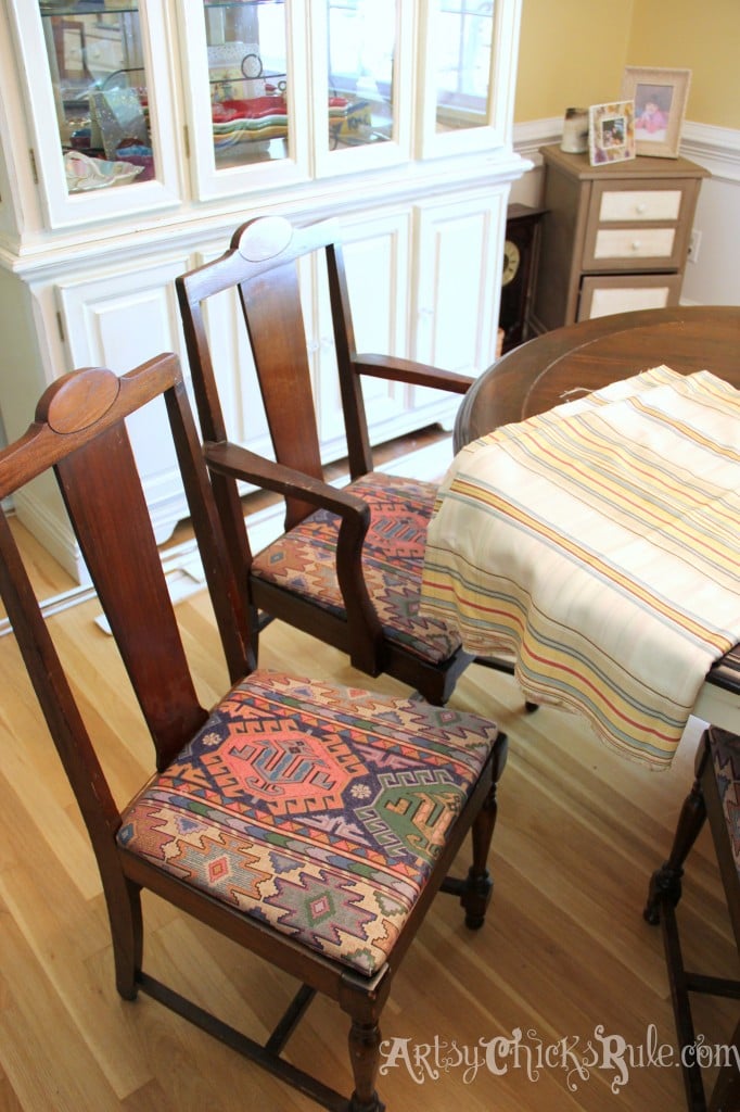 Dining Chair Makeover Before - artsychicksrule.com #nosew