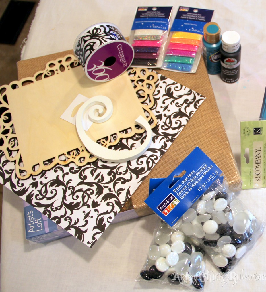 Burlap Monogram Supplies -Michael's-Hometalk Pinterest Party