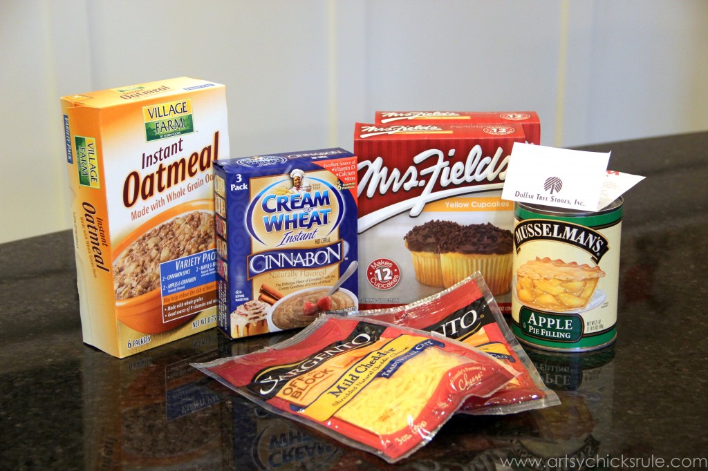 Dollar Store Dessert Challenge - Apple Chedder Spice Cake - Ingredients