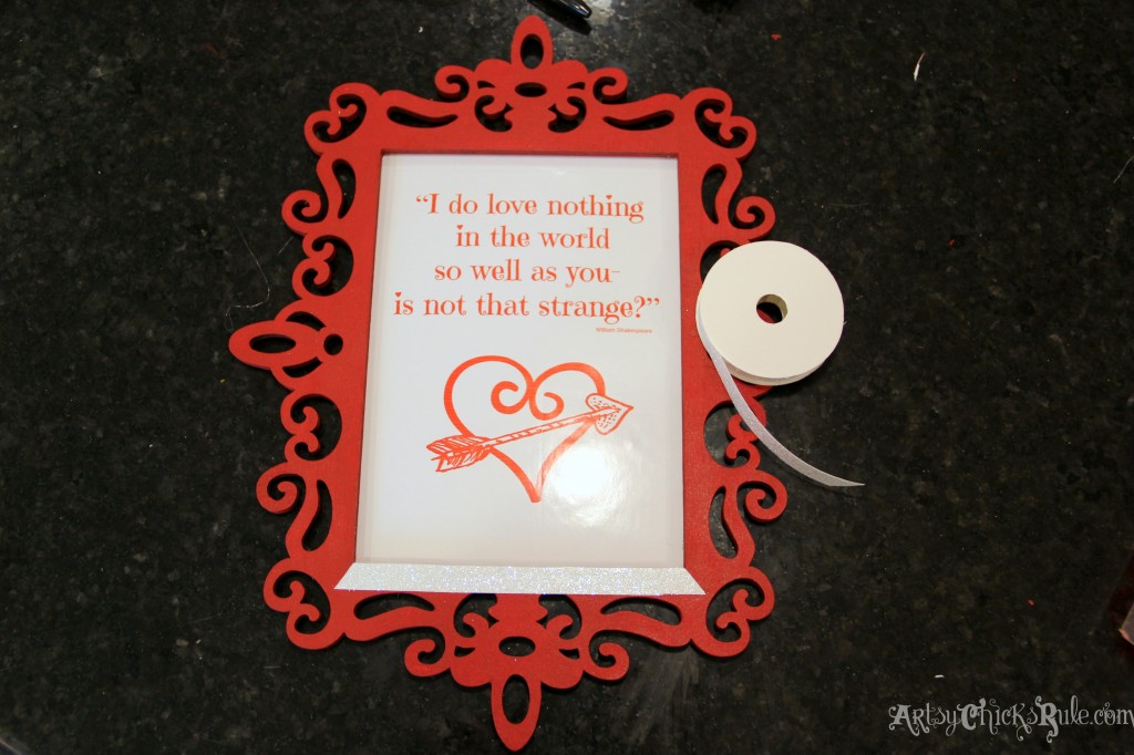 Simple & Fun Valentine's Day Craft - attaching sparkle tape