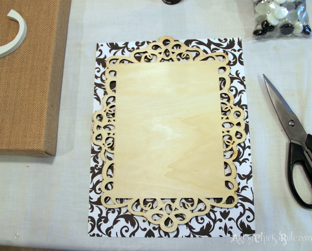 Lacy frame for monogram - Michael's-Hometalk Pinterest Party