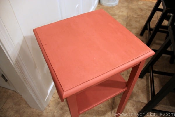 Thrifty Side Table Makeover-Annie Sloan Chalk Paint-Finished with Dark Wax- artsychicksrule.com #chalkpaint