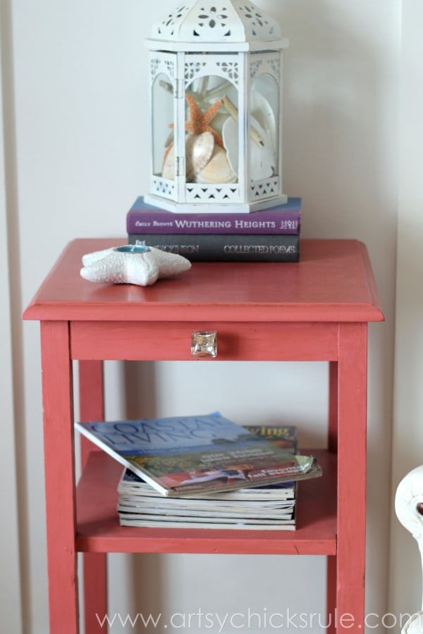 Thrifty Side Table Makeover-Annie Sloan Chalk Paint-Full Front View- artsychicksrule.com #chalkpaint
