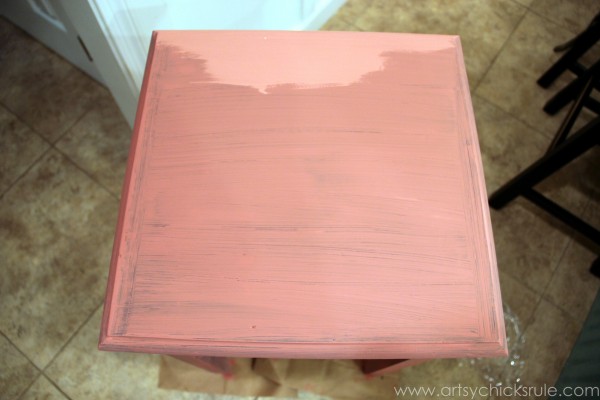 Thrifty Side Table Makeover-Annie Sloan Chalk Paint-One Coat- artsychicksrule.com #chalkpaint