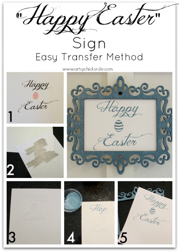 Happy Easter Sign - DIY- artsychicksrule.com #chalkpaint #graphics #diy #easter