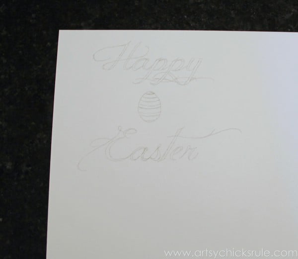 Happy Easter Wreath -Easy Graphics Transfer - artsychicksrule.com #easter #wreath