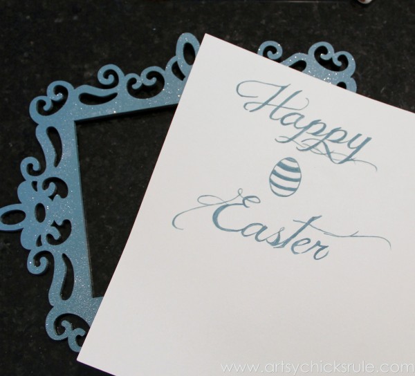 Happy Easter Wreath -Painted Graphics Finished - artsychicksrule.com #easter #wreath