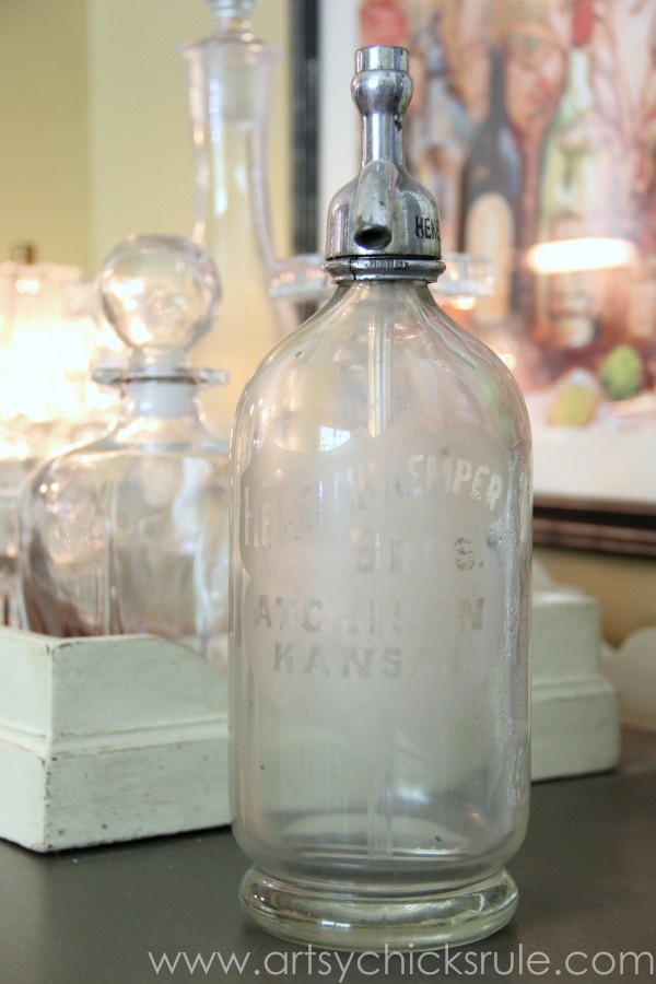 My Favorite Things - Seltzer Bottle - artsychicksrule.com #thrifty #homedecor #budgetdecorating