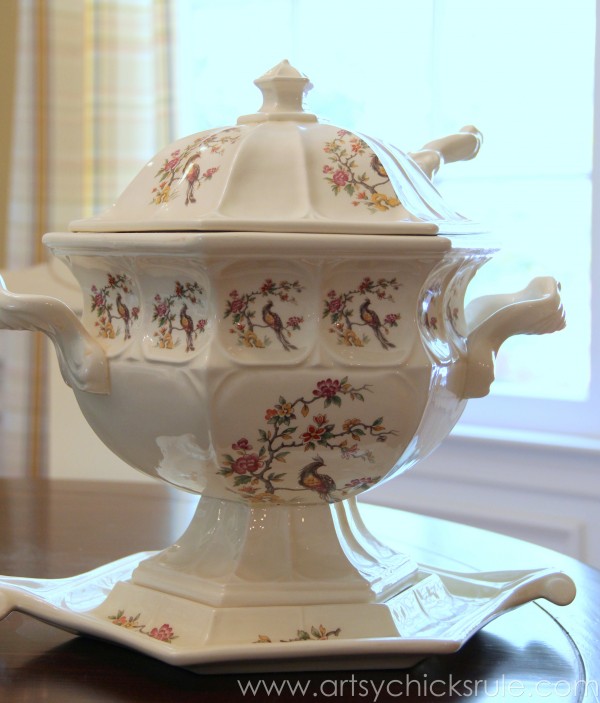 My Favorite Things - Soup Tureen - artsychicksrule.com #thrifty #homedecor #budgetdecorating