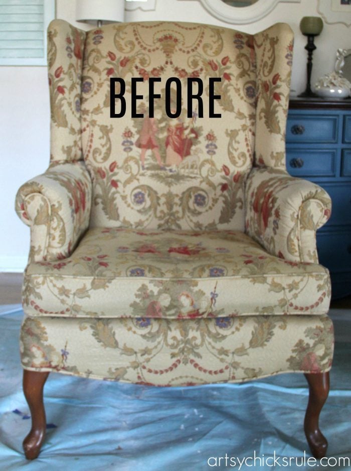 Painted Upholstered Chair Makeover (Chalk Paint) - Artsy Chicks Rule®