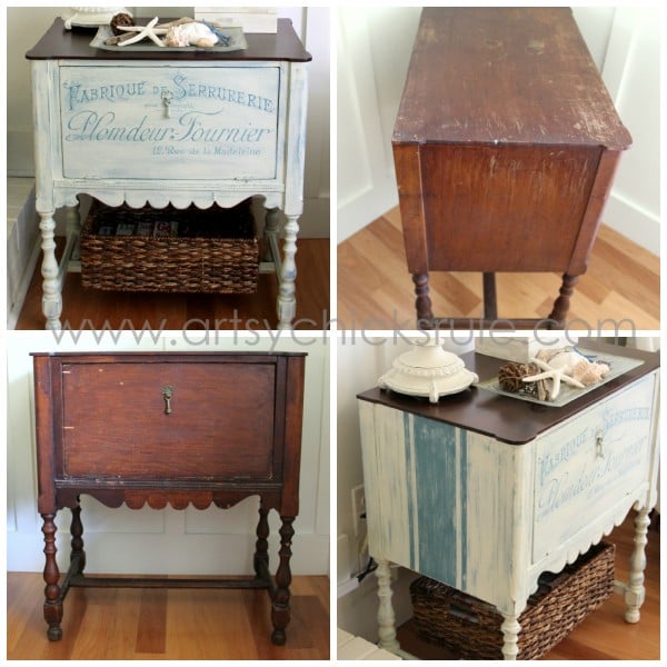 French Fabulous Cabinet Makeover Before & After - All -#chalkpaint -artsychicksrule.com