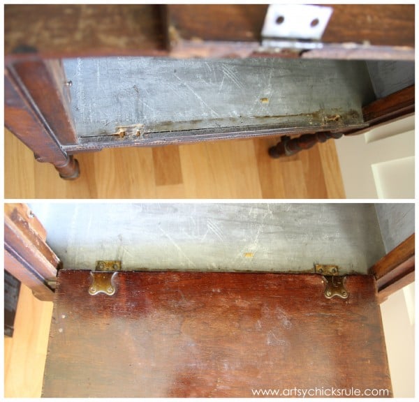 French Fabulous Cabinet Makeover Before & After - Hinges -#chalkpaint -artsychicksrule.com