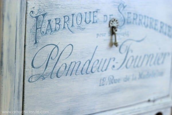 French Fabulous Cabinet Makeover - Graphics Done #chalkpaint -artsychicksrule.com