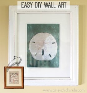 Simple & Thrifty DIY Coastal Wall Art - Before & After Wall Art -artsychicksrule.com #thrifty #coastal #wallart #diy #art