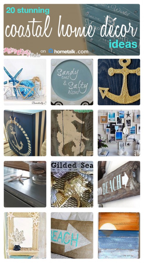 Artsy Chicks Rule "All Things Coastal" Curated Hometalk Board - artsychicksrule.com #coastal #nautical #diy #hometalk