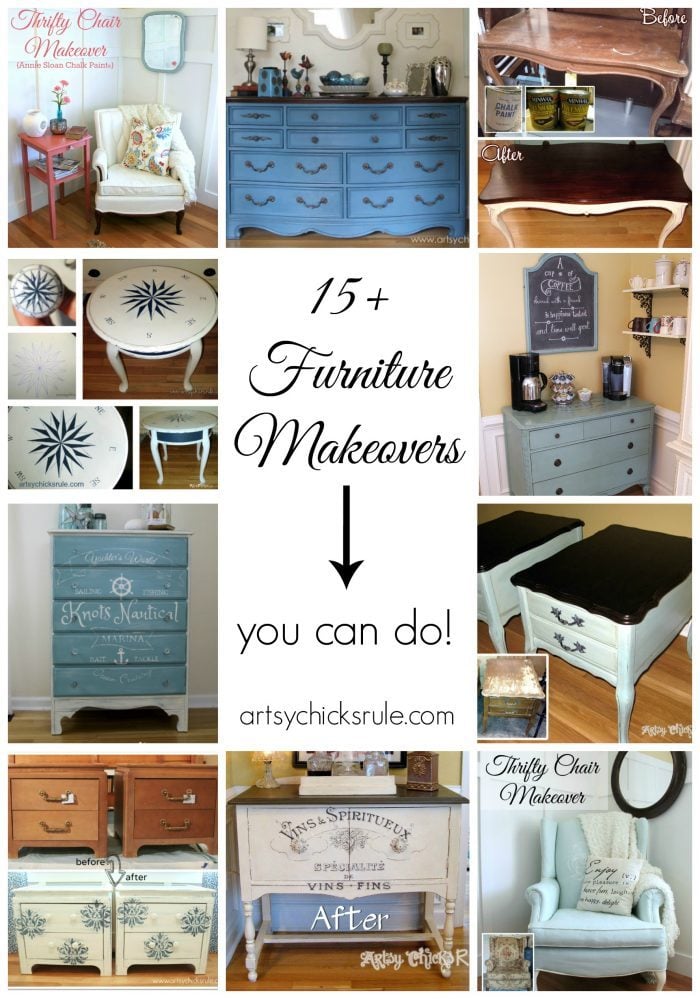 15+ Furniture Makeovers - artsychicksrule.com #thrifty #makeover #chalkpaint #polyshades #diy