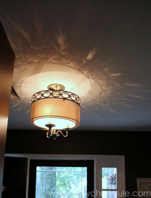 Foyer - AFTER - New Light Fixture - artsychicksrule.com