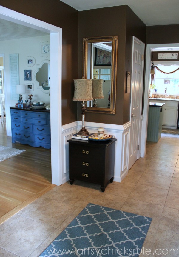 Foyer - AFTER - - Sherwin Williams - Kaffee - SW6104 - artsychicksrule.com