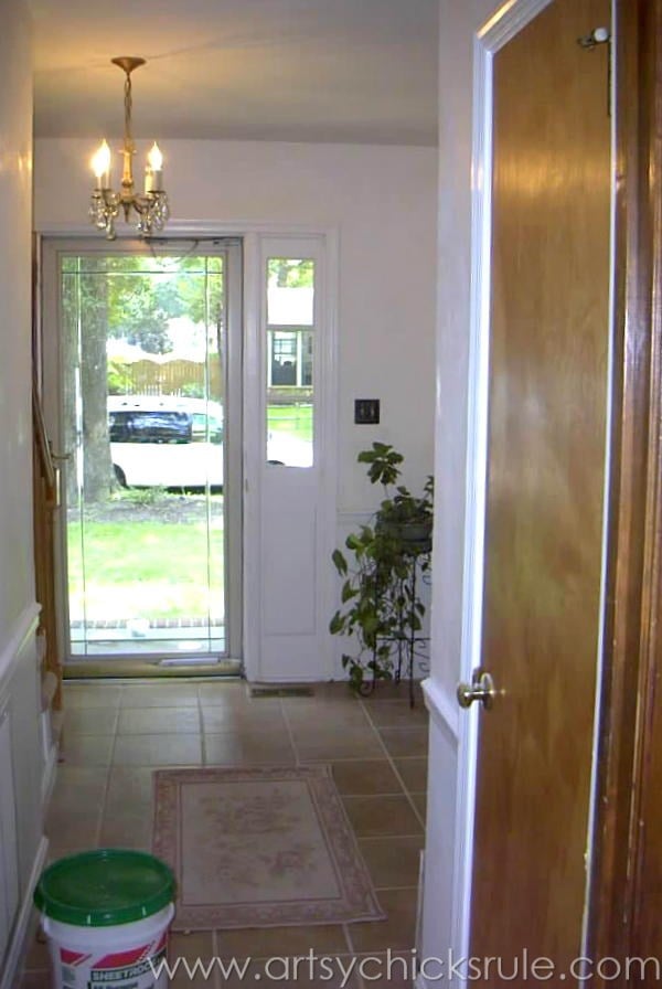 Foyer - BEFORE - from kitchen looking towards foyer - artsychicksrule.com