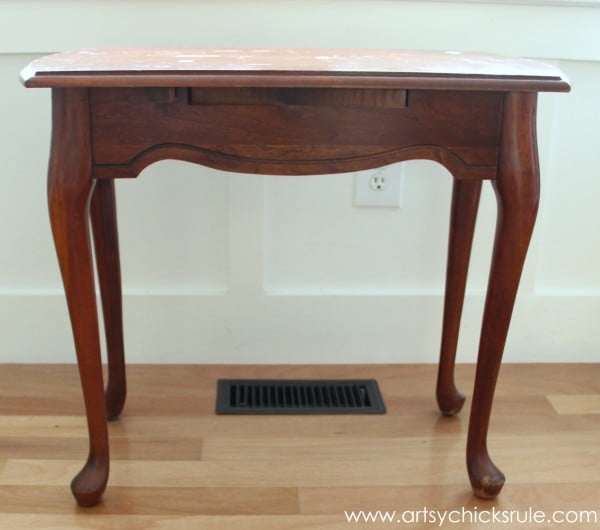 dark stained small table