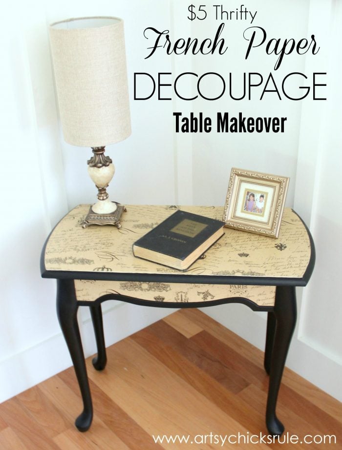 5 Thrifty French Paper Decoupage Table Themed Makeover Artsy 5 Thrifty French Paper Decoupage Table Themed Makeover Artsy Rule