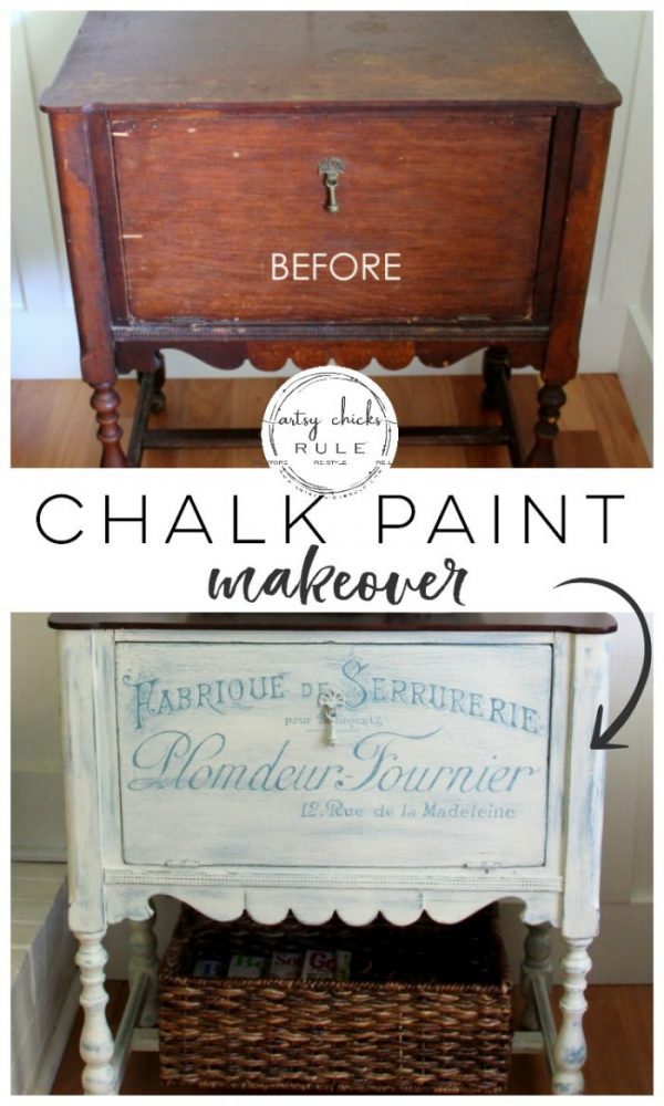 Paint and hand painted French graphics...WOW! What a difference! - BEFORE #chalkpaint #frenchgraphics #frenchstyle #frenchdecor #frenchcountry #chalkpaintedfurniture #paintedfurniture -artsychicksrule.com