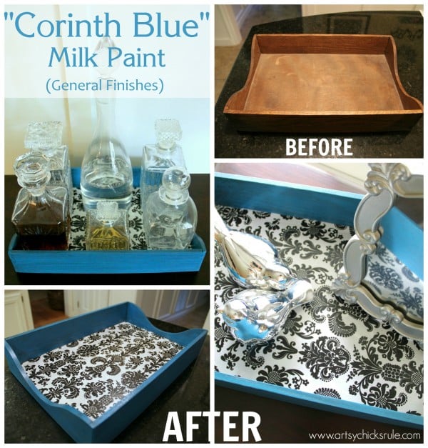 Corinth Blue Milk Paint Makeover with Decoupage - Before - artsychicksrule.com #corinthblue #decoupage #diy #milkpaint #generalfinishes (11)