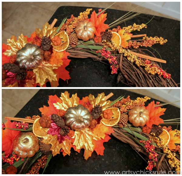 DIY Fall Wreath - Fall Themed Tour - Up Close Detail 1 - #fall #falldecor #diy artsychicksrule.com