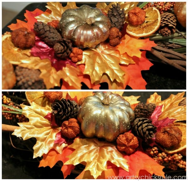 DIY Fall Wreath - Fall Themed Tour - Up Close Detail 2 - #fall #falldecor #diy artsychicksrule.com