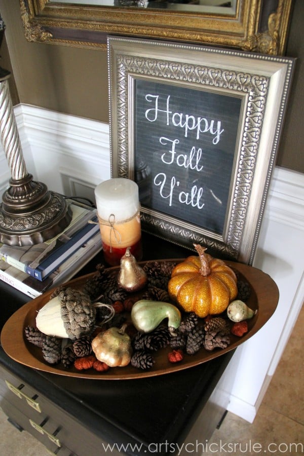 Happy Fall Yall - Chalkboard Art Tutorial - Fall Decor - artsychicksrule.com #chalkboard #art #sign #falldecor (19)