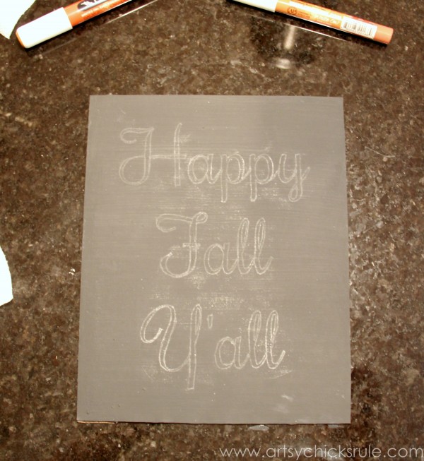 Happy Fall Yall - Chalkboard Art Tutorial - Printable -artsychicksrule.com #chalkboard #art #sign #falldecor (4)