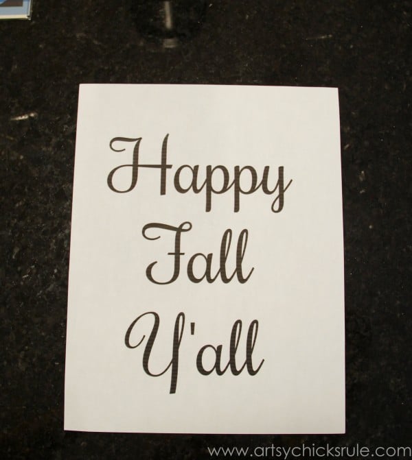 Happy Fall Yall - Chalkboard Art Tutorial - Printable -artsychicksrule.com #chalkboard #art #sign #falldecor