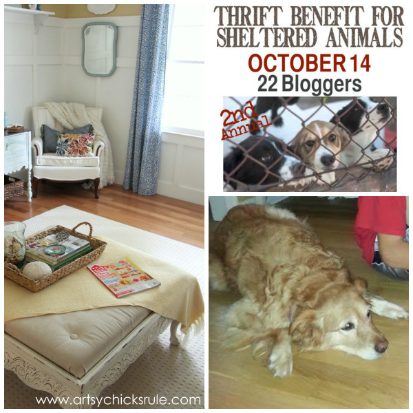 Animal Thrift Benefit - artsychicksrule.com #dogs #shelters #newrug