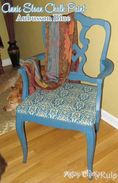 Aubusson Blue Chair Makeover