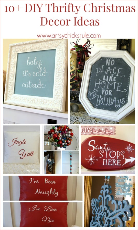 10+ DIY Thrifty Christmas Holiday Decor Ideas - #thrifty #holidaydecor #Christmas #chalkpaint #diy