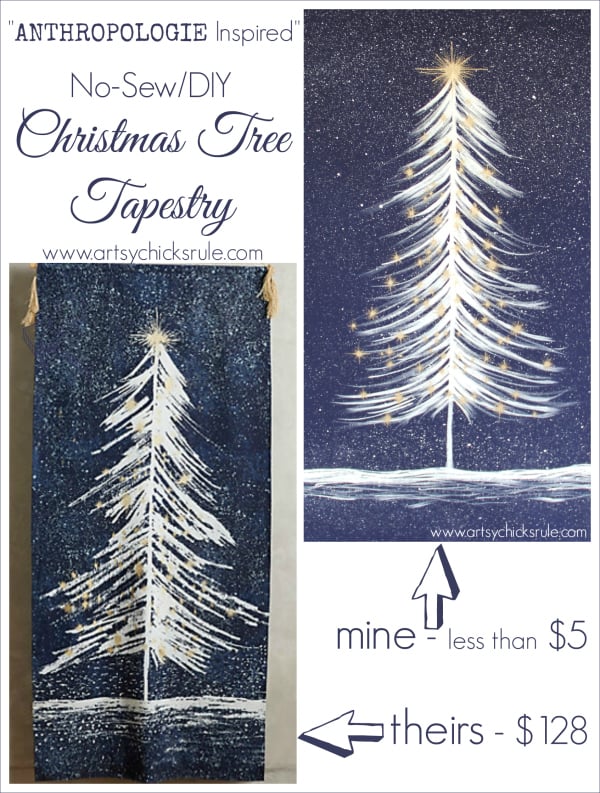 Christmas Wall Tapestry - Anthropologie Inspired - #wallhanging #tapestry #inspiredby #diy