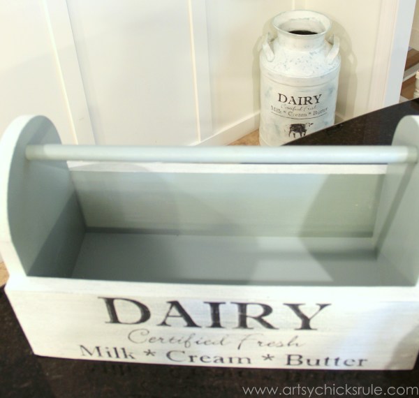 Dairy Box {Milk Paint Tool Box} - Milk Can Inspiration 1- artsychicksrule.com #toolbox #milkpaint #generalfinishes #dairybox