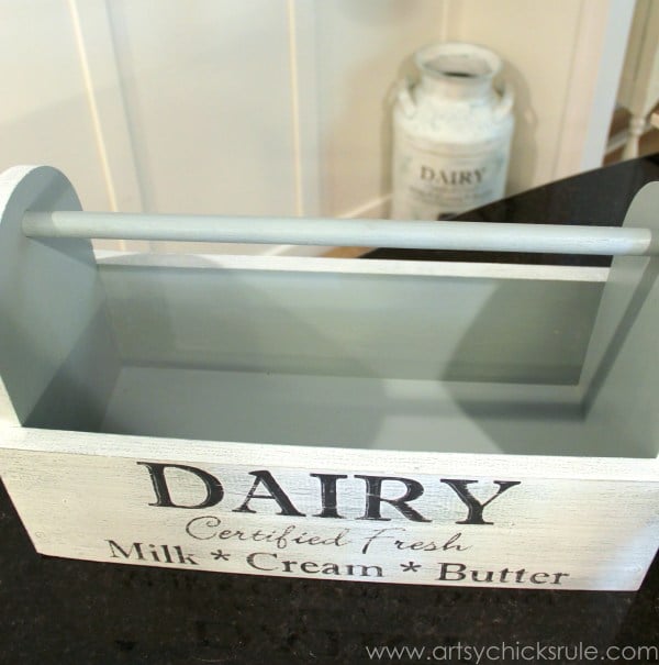 Dairy Box {Milk Paint Tool Box} - Milk Can Inspiration - artsychicksrule.com #toolbox #milkpaint #generalfinishes #dairybox