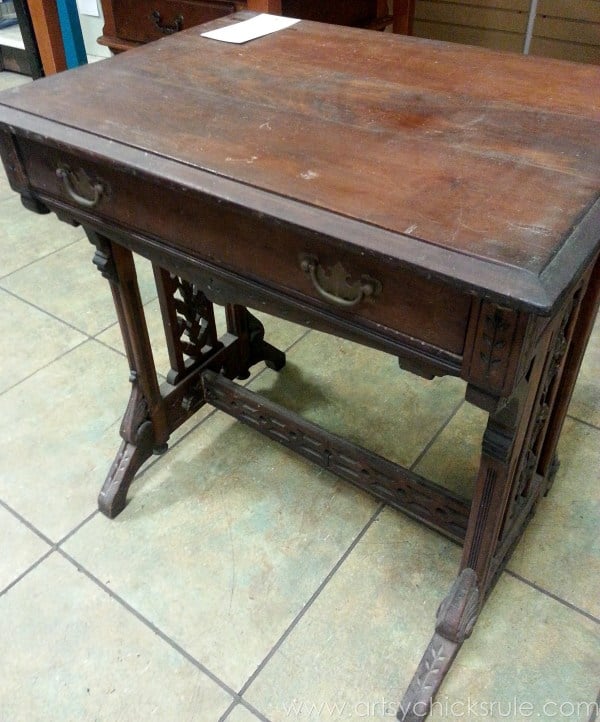 Old Carved Desk Transformed With Chalk Paint Red Theme Tour