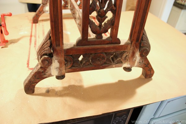 Distressed Old Carved Writing Desk Makeover with Chalk Paint artsychicksrule.com