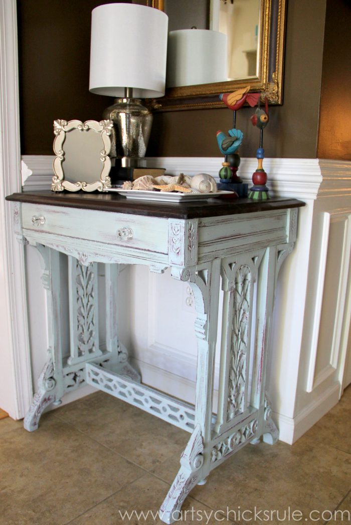 Old Carved Desk Transformed With Chalk Paint Red Theme Tour