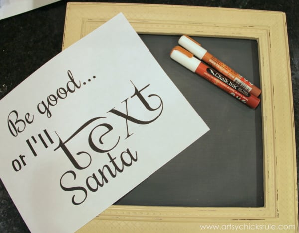 EASY Holiday Chalk Art with Chalk Pens - Before Santa Text - #chalkart #chalkboard #chalkpen #holidays artsychicksrule.com