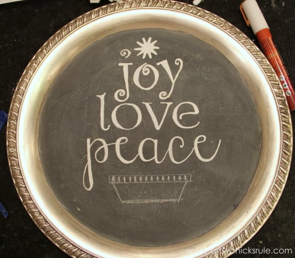 EASY Holiday Chalk Art with Chalk Pens - painted in with a Chalk pen - #chalkart #chalkboard #chalkpen #holidays artsychicksrule.com