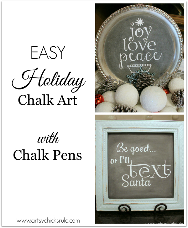 EASY Holiday Chalk Art with Chalk Pens - tutorial - #chalkart #chalkboard #chalkpen #holidays artsychicksrule