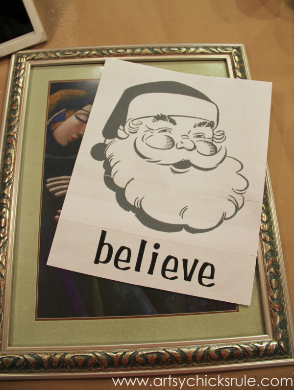 Santa - DIY Believe Sign - Print out and thrifty frame - artsychicksrule.com 