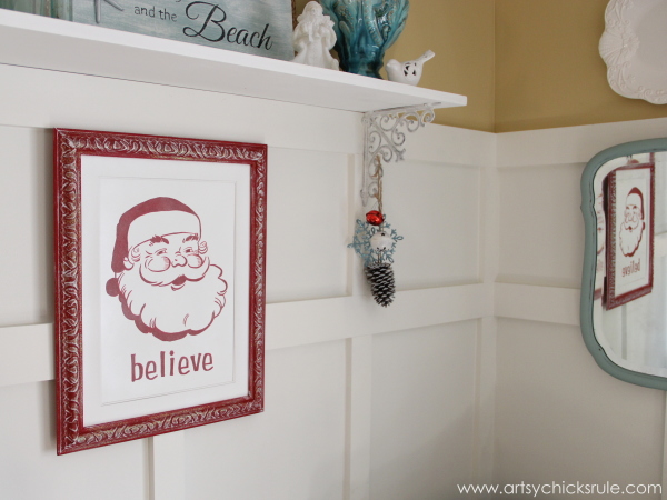 Santa - DIY Believe Sign - Side view - #Santa #believe #Christmas #holidaydecor #santaclaus artsychicksrule.com