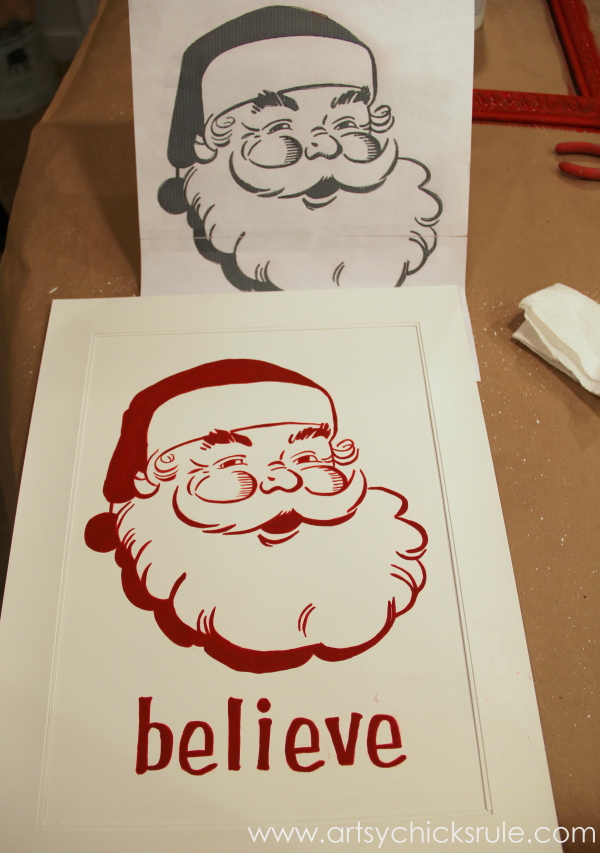 Santa Sign - DIY Believe Sign artsychicksrule.com #santasign 