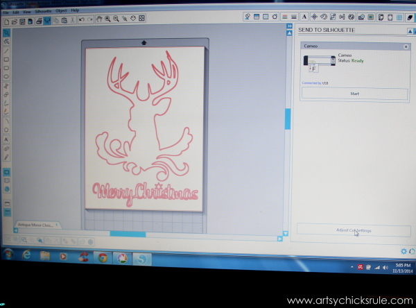 Silhouette Merry Christmas Sign Tutorial artsychicksrule.com #merrychristmassign
